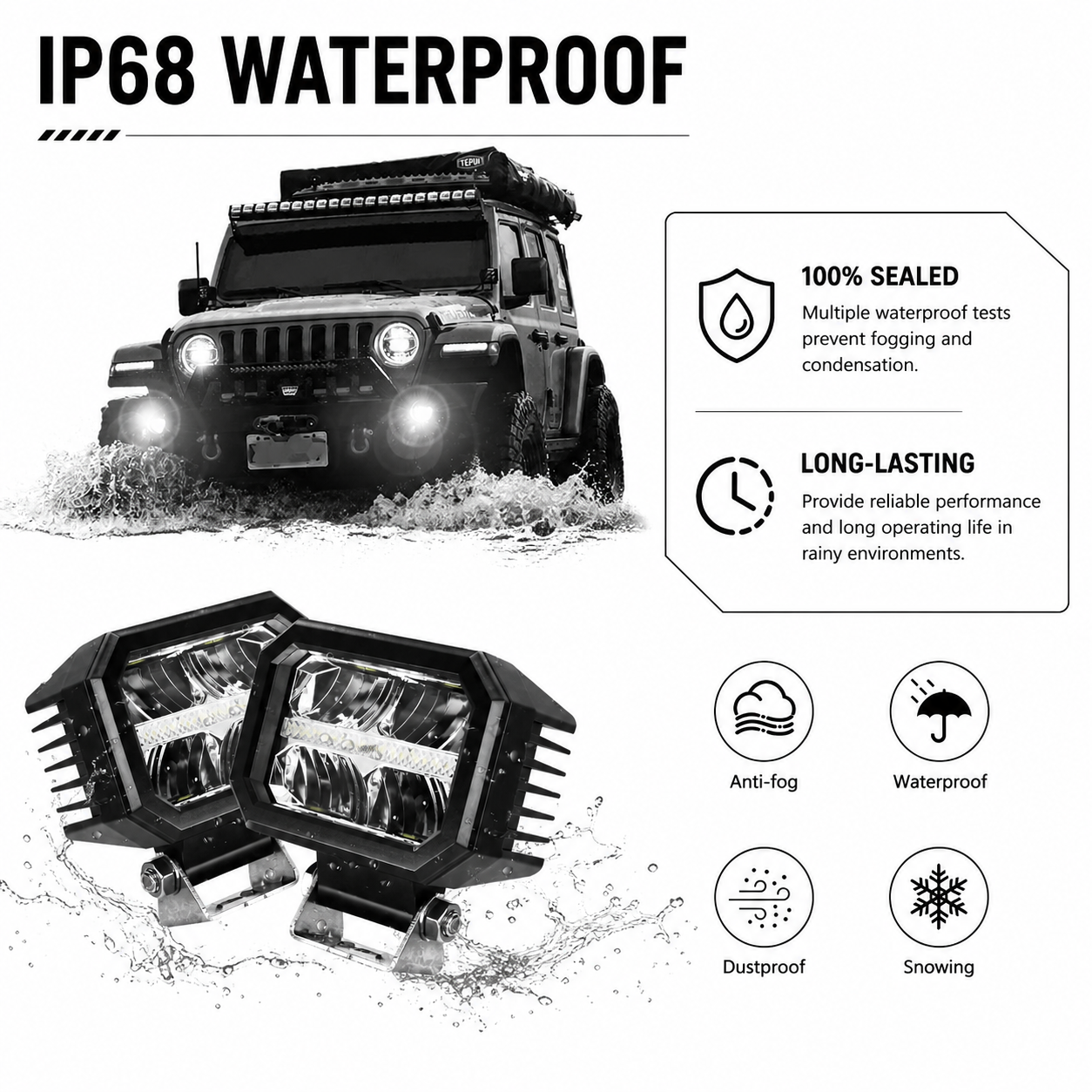 JJ Core 4” LED Light Pods Pair